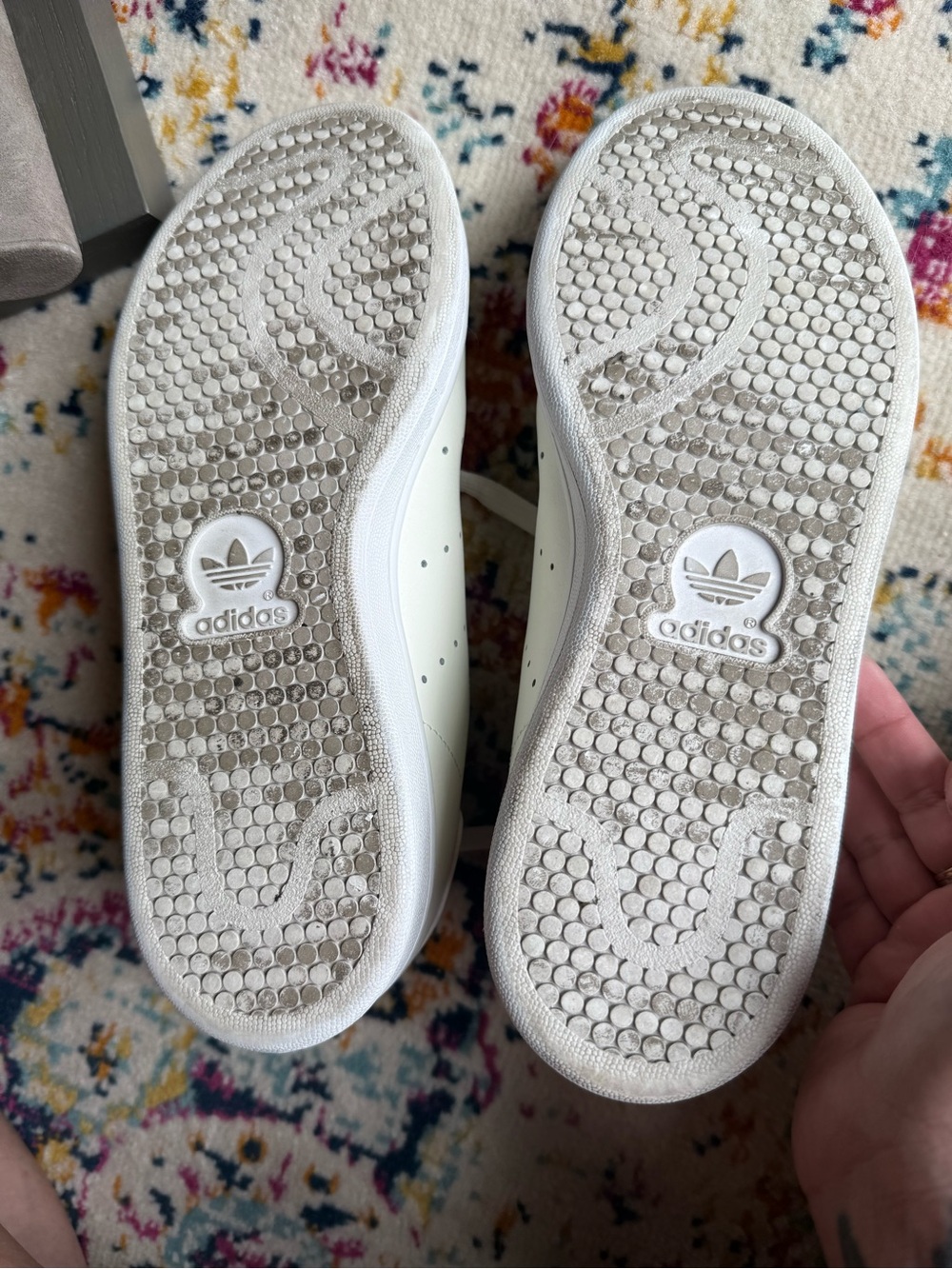 adidas Stan Smith womens Sneakers in Cream with Pink Heel Tabs - Picture 11 of 11